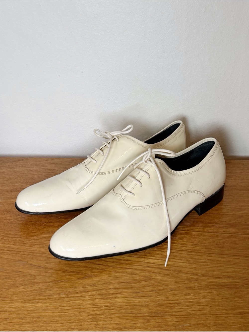 Versus Versace Archival Cream Leather Oxford Lace-Up Shoes - 90s/00s (size 11)